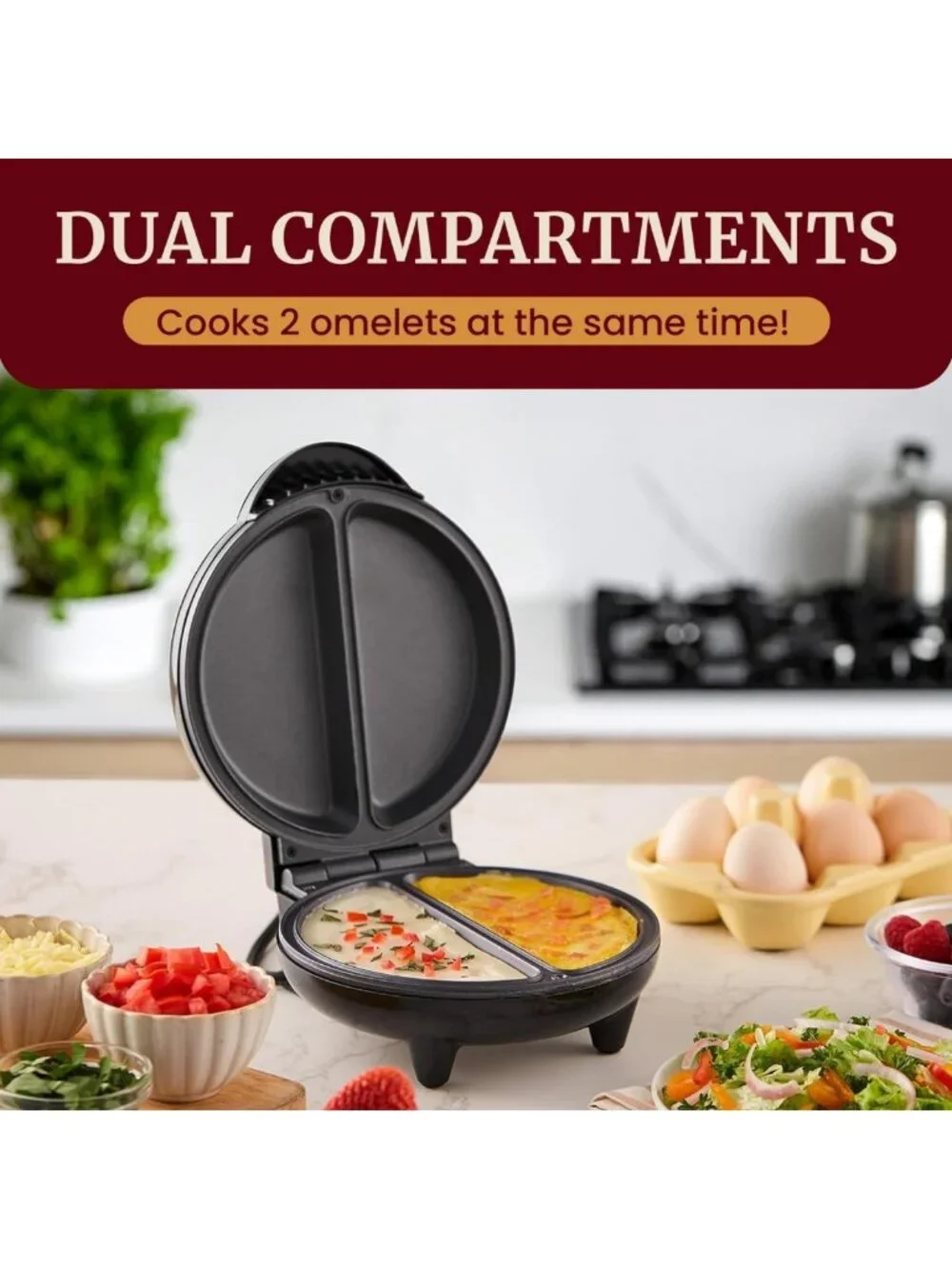 Non-Stick Omelet & Frittata Maker, 6.5-Inch, Easy Clean, Kitchen Essential